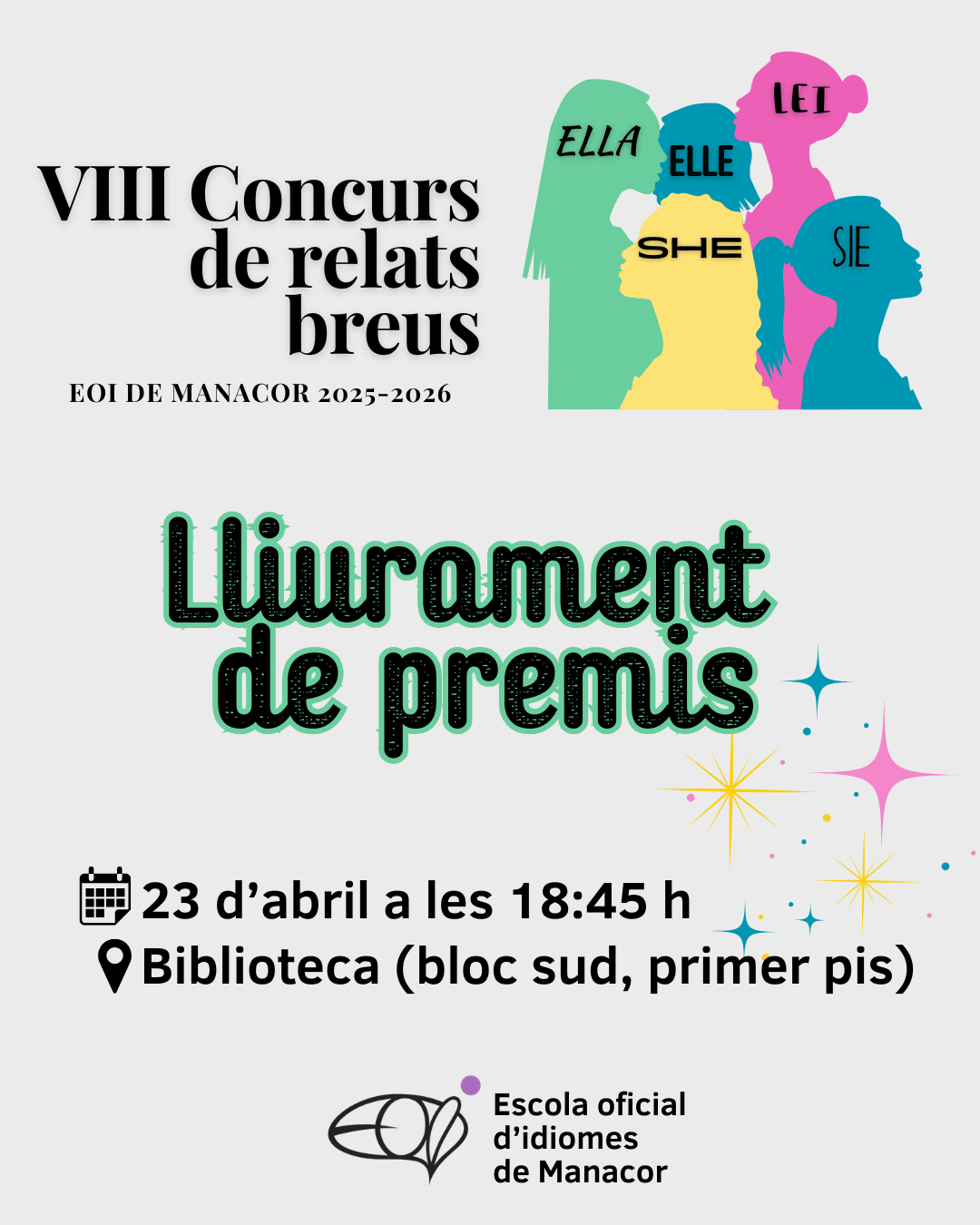 Cartell Lliurament premis VIII Concurs de relats